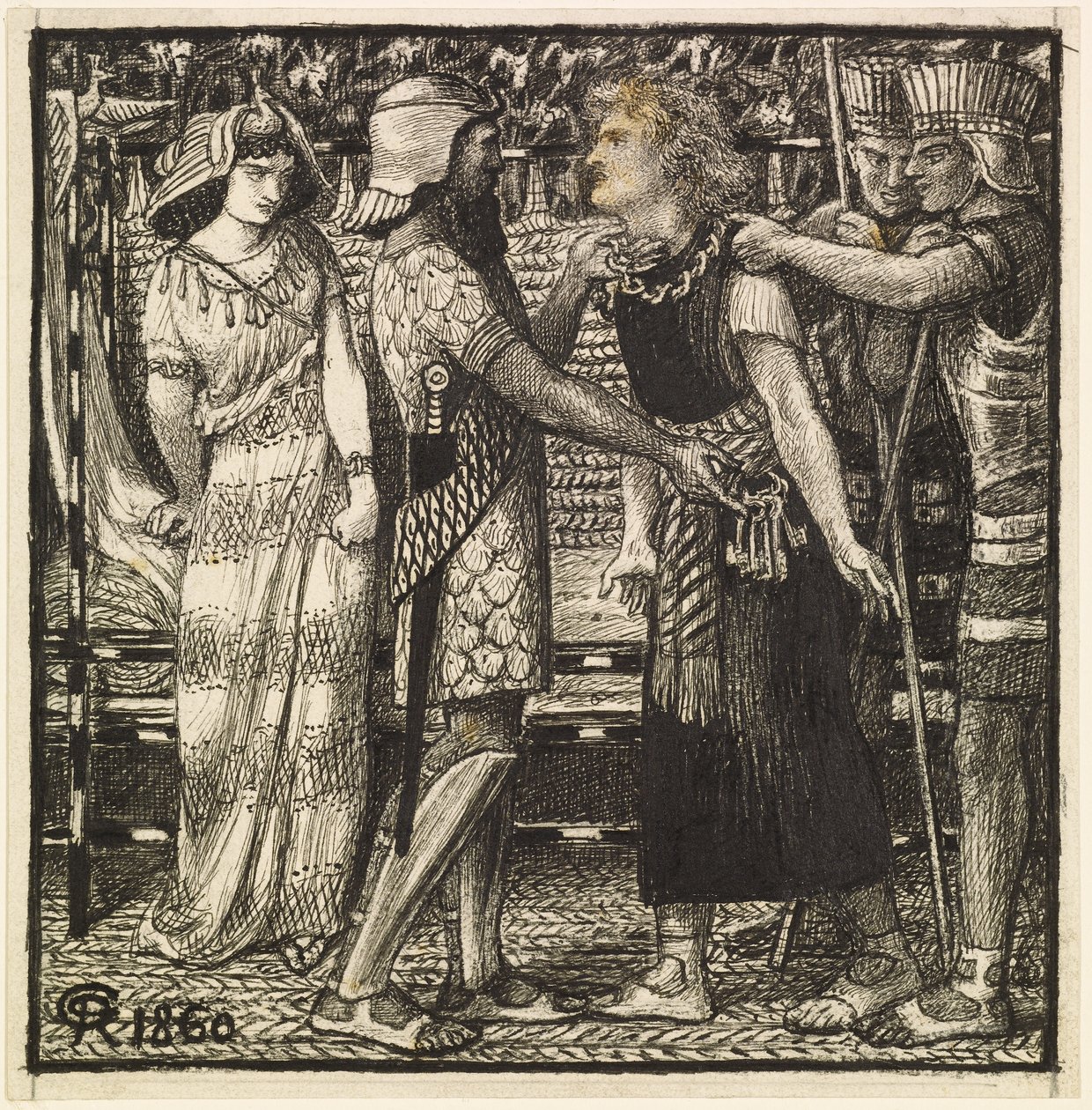 Joseph wird vor Potiphar beschuldigt (Fertige Komposition) von Dante Gabriel Charles Rossetti