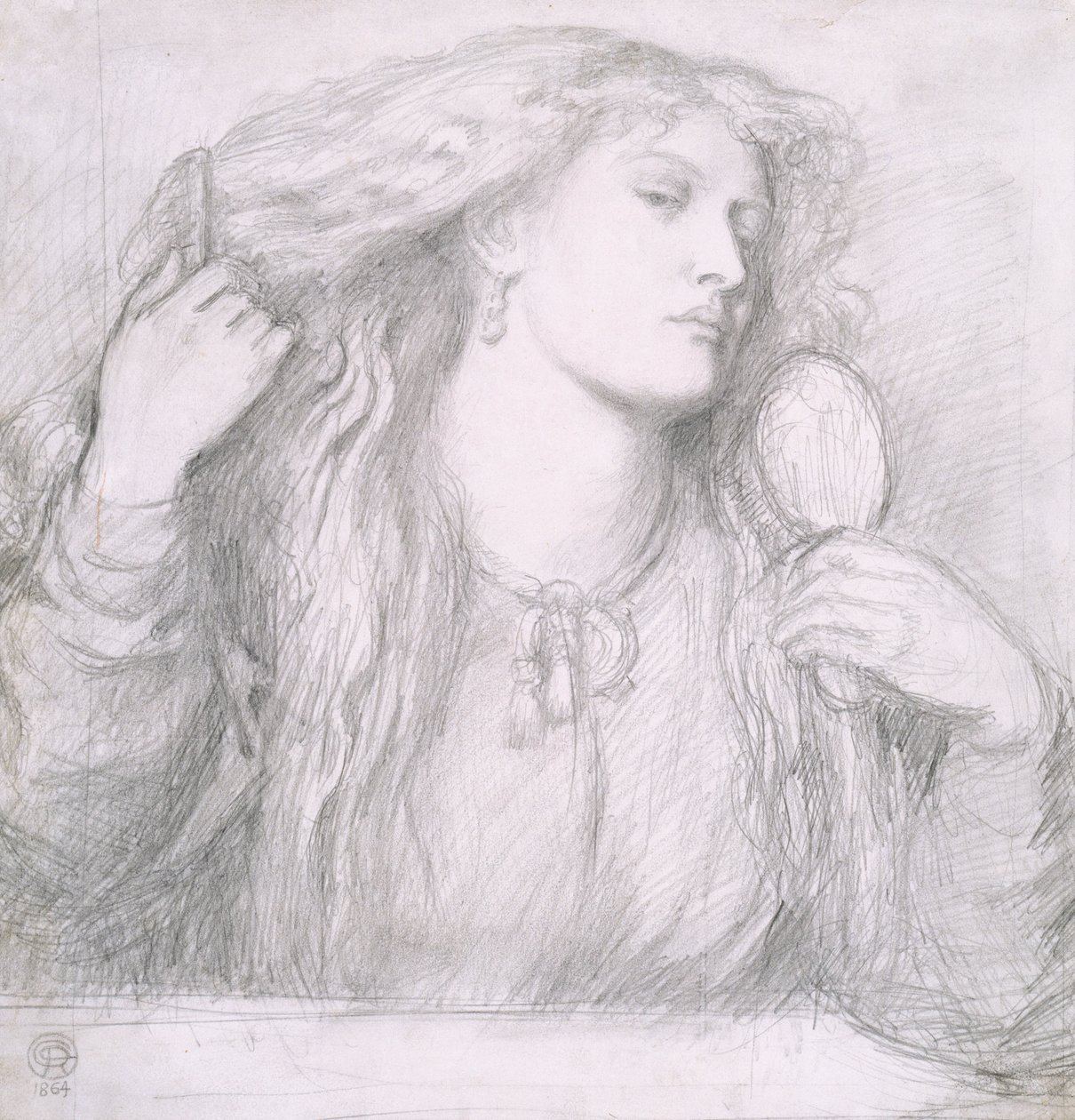 Frau kämmt ihr Haar, Fanny Cornforth von Dante Gabriel Charles Rossetti