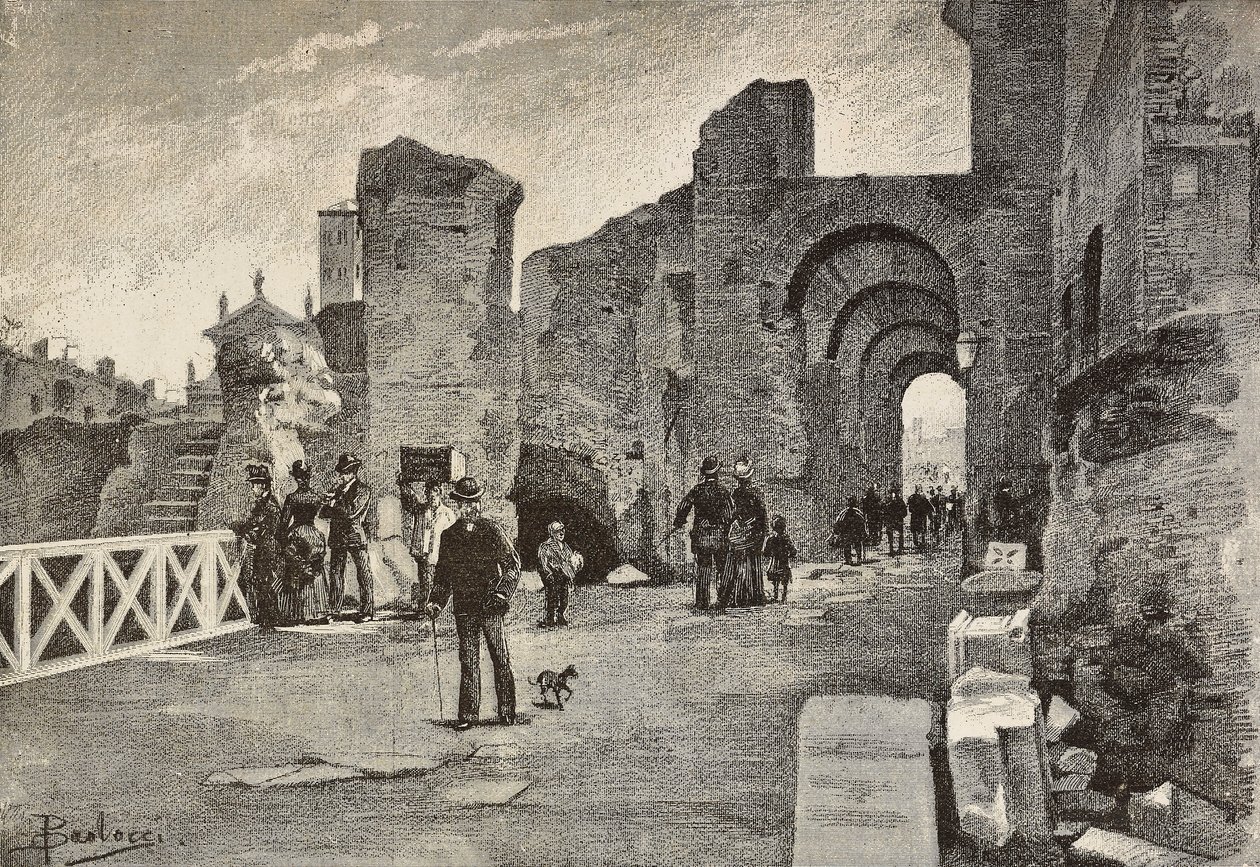 Öffentlicher Gehweg (Summa Nova Via) im Palazzo dei Cesari, Rom, Italien von Dante Paolocci