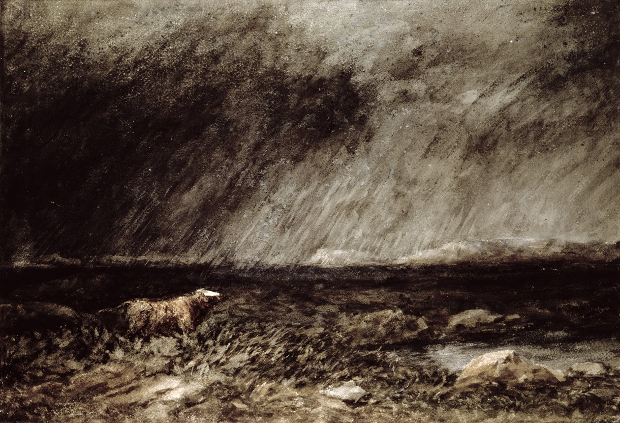 Die Herausforderung auf den Mooren, in der Nähe von Bettws-y-Coed, Nordwales, 1853 von David Cox
