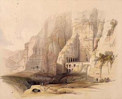 Ausgegrabene Herrenhäuser von Petra, 7. März 1839, Tafel 103 aus Band III von 