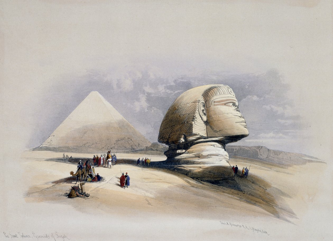 Ansicht der Nekropole von Gizeh von David (after) Roberts