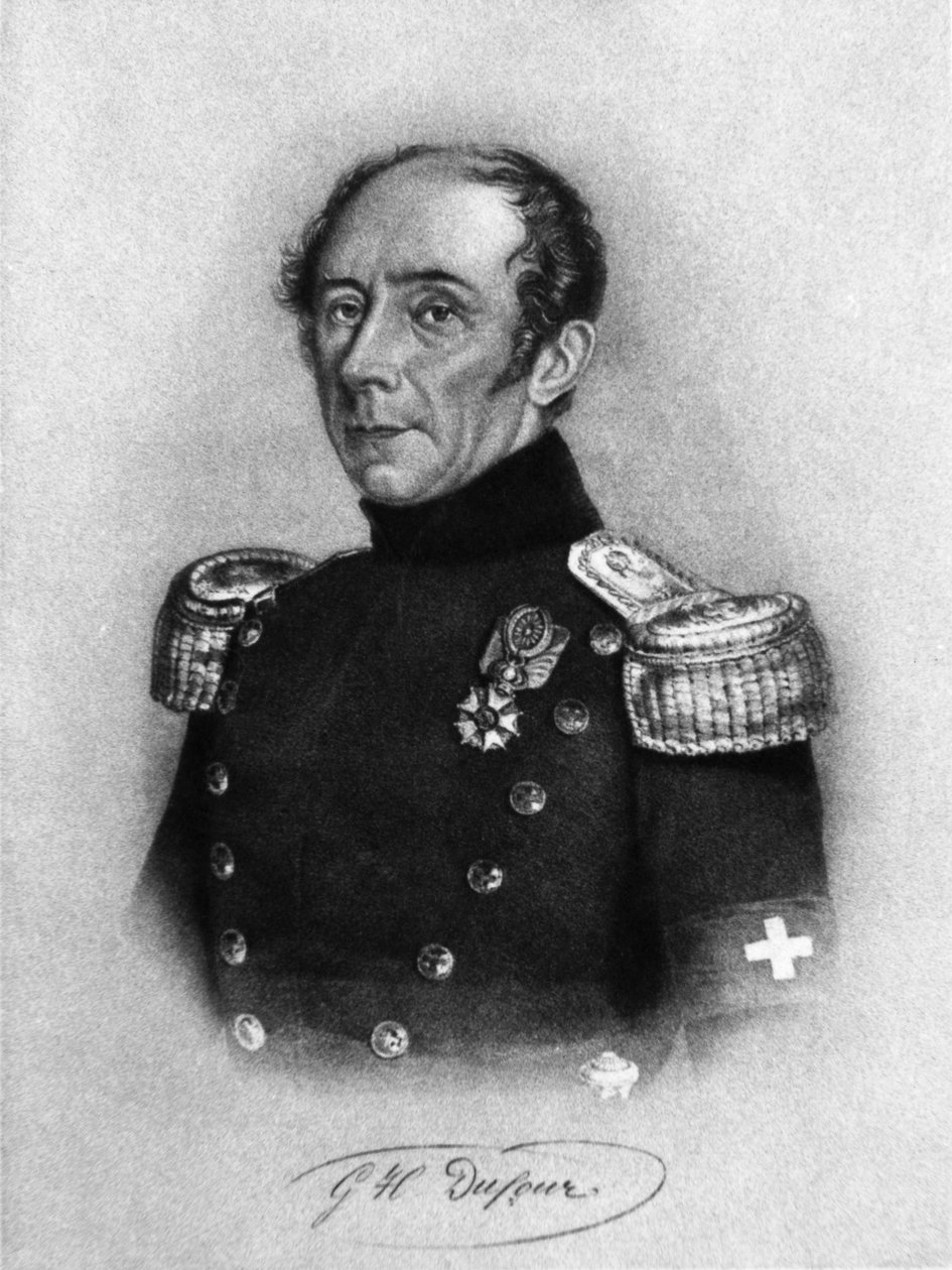 Porträt von Guillaume-Henri Dufour (1787-1875), Schweizer General, Ingenieur, Topograf und Mitbegründer des Internationalen Komitees vom Roten Kreuz, Gravur nach Zeichnung von Karl Friedrich Irminger (1813-1863) von John Ward Dunsmore