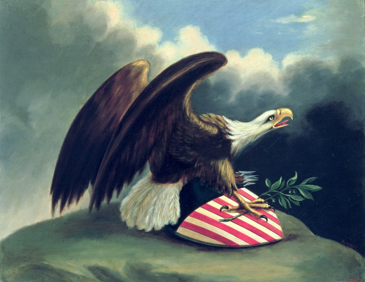 Weißkopfseeadler und das Wappen der Vereinigten Staaten, um 1847 von David Bustill Bowser