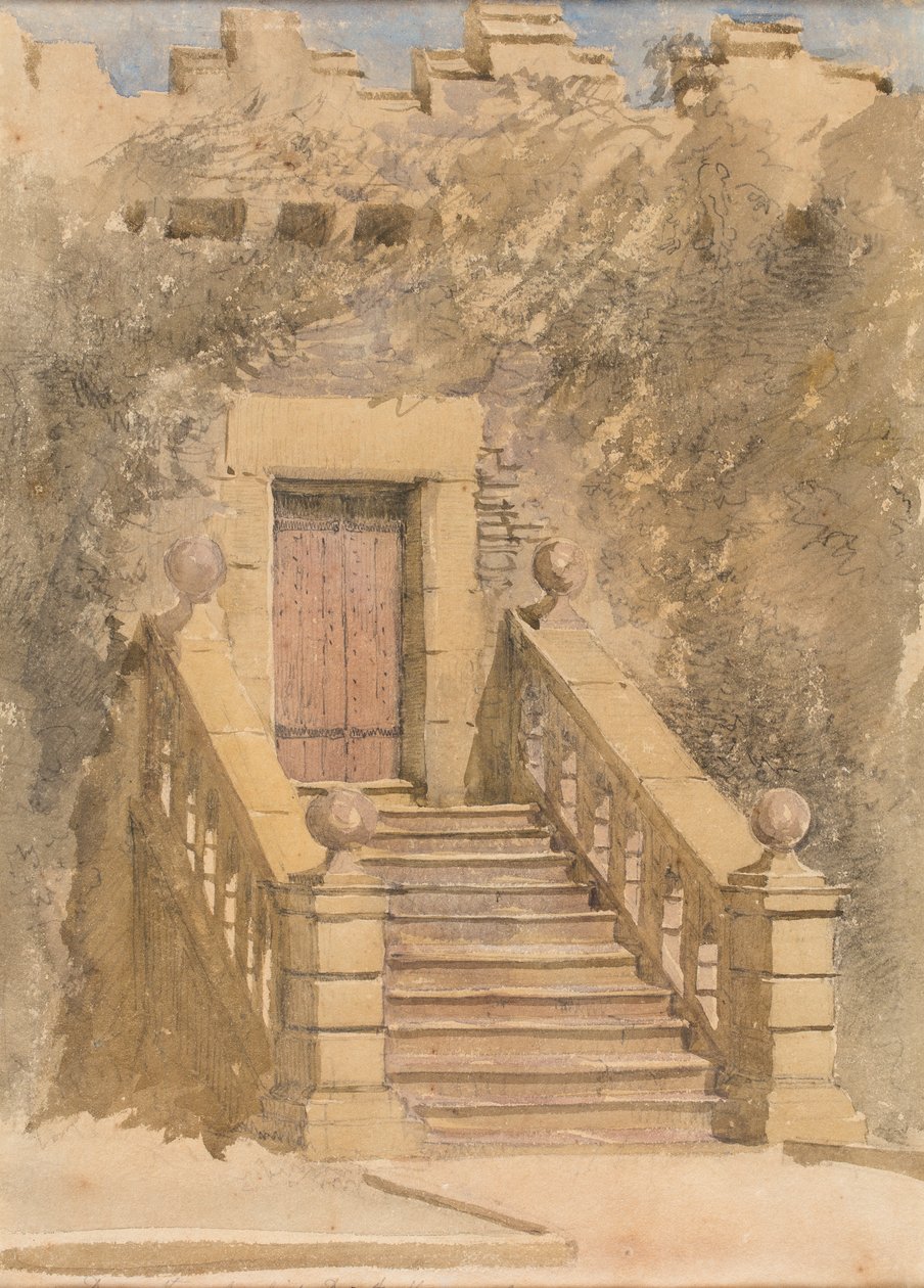 Türöffnung in Haddon Hall, ca. 1845 (Aquarell und Bleistift auf Papier) von David Cox