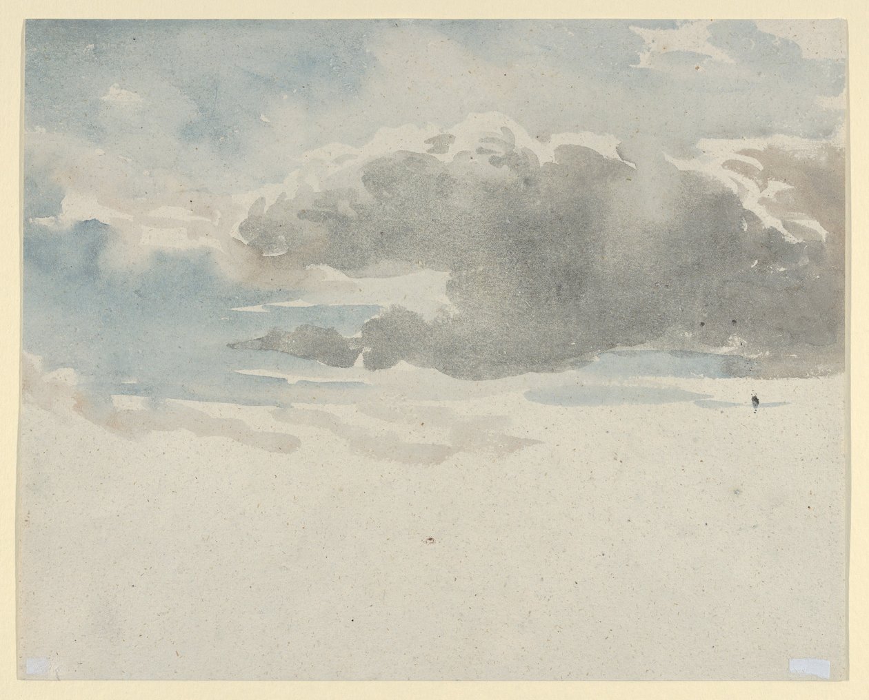 Studie von Wolken (recto). Studie eines Holunderbuschs an einem Zaun (verso) von David Cox