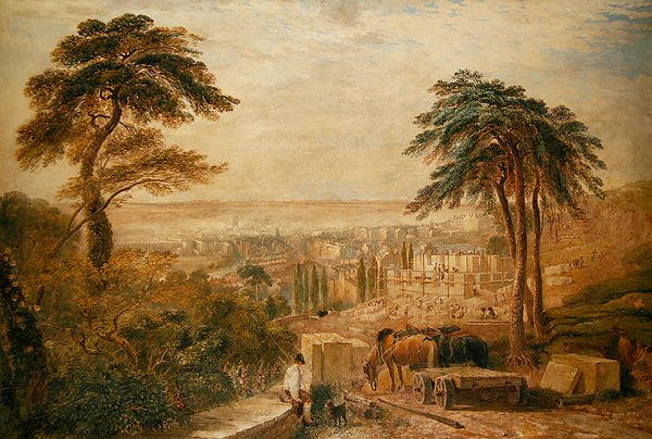 Blick über eine Stadt von David Cox