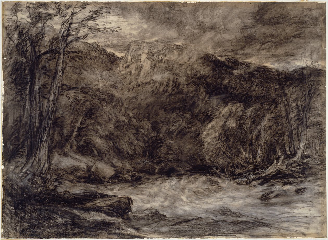 Ein Bergstrom von David Cox the elder