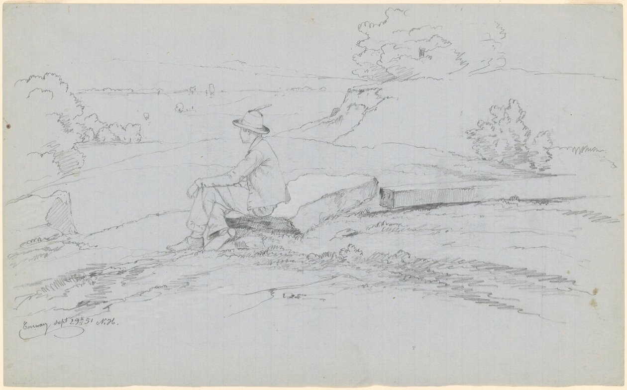 Studie für "Weiße Berge von North Conway, New Hampshire" [recto] von David Johnson