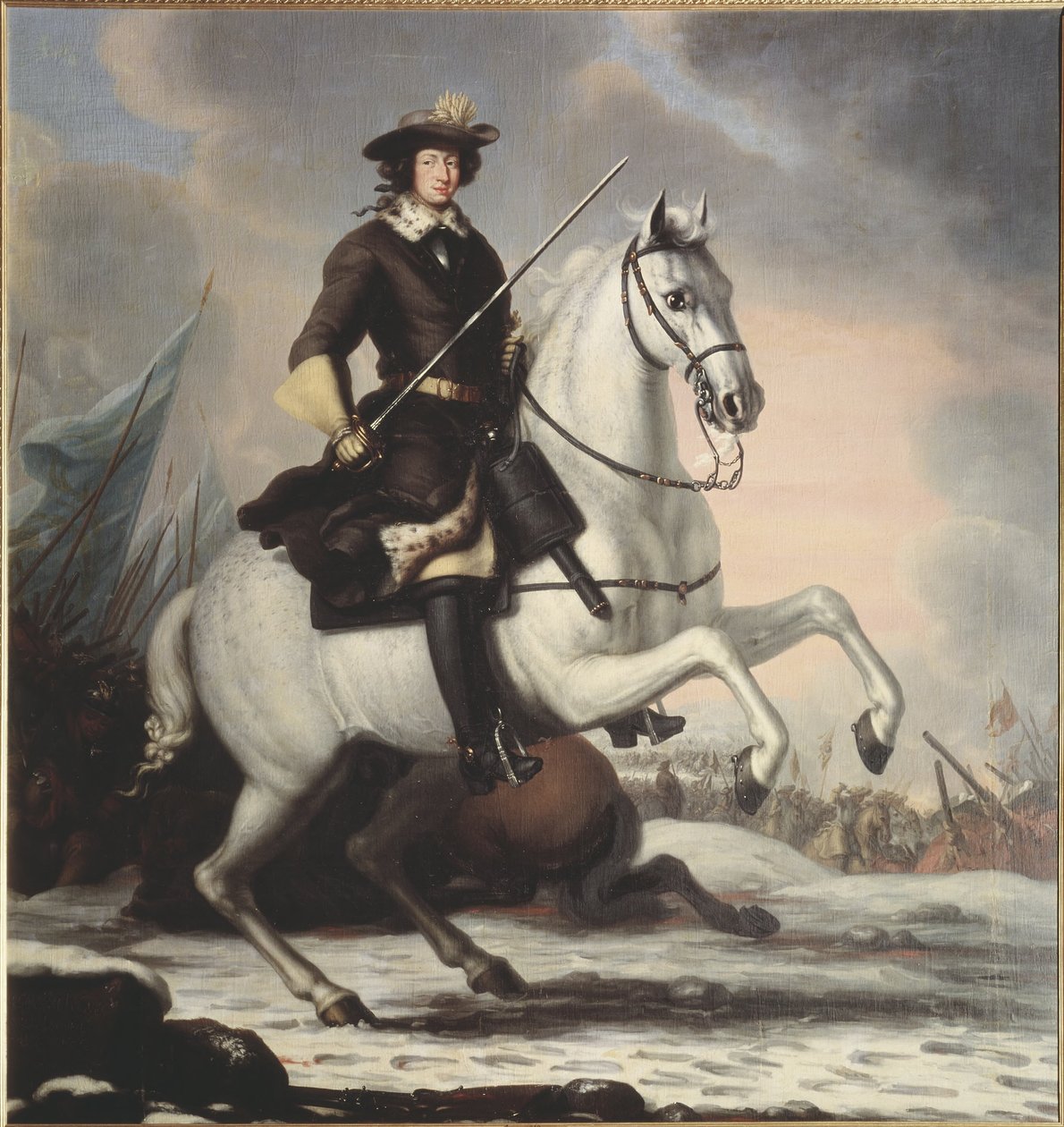 Karl XI. (1655–1697), König von Schweden, Pfalzgraf von Zweibrücken, in der Schlacht bei Lund 1676, 1682 von David Klöcker Ehrenstrahl