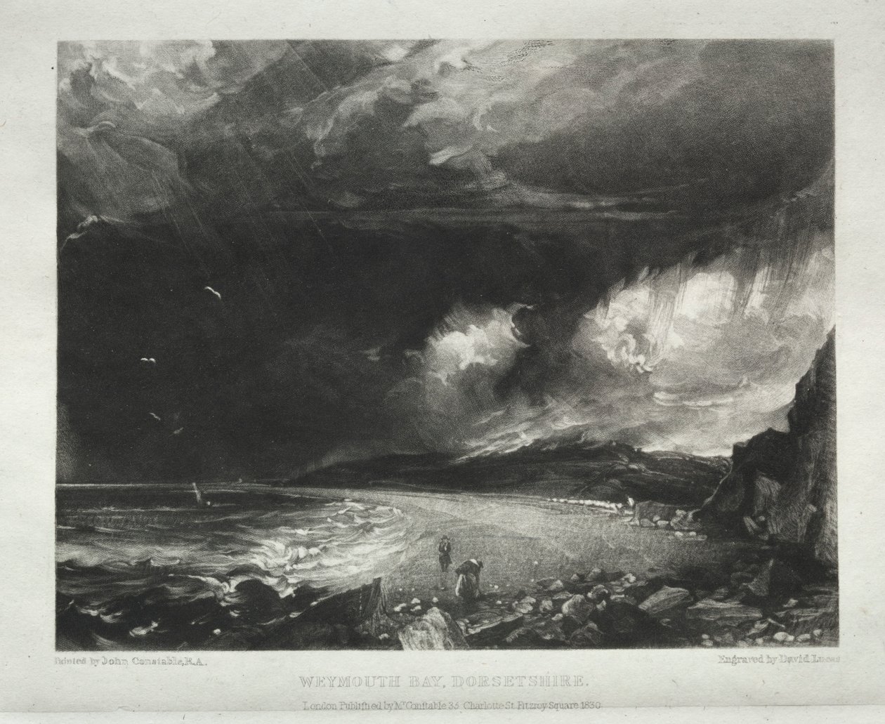 Verschiedene Landschaftsmotive, charakteristisch für englische Szenerien...Weymouth Bay, Dorsetshire, 1830 von David Lucas