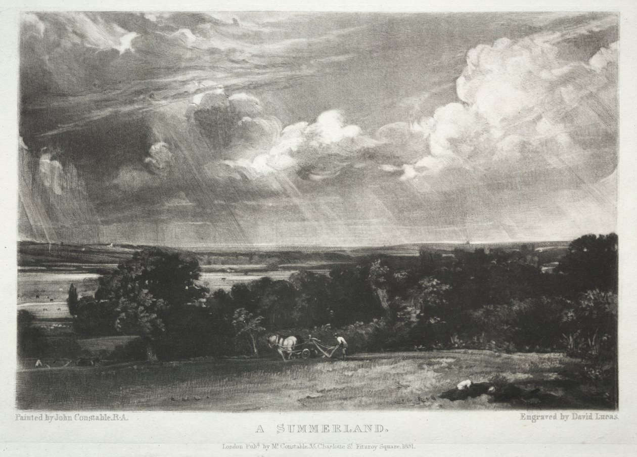 Verschiedene Landschaftsmotive, charakteristisch für englische Szenerien aus Bildern von John Constable, R.A.: Ein Sommerland von David Lucas
