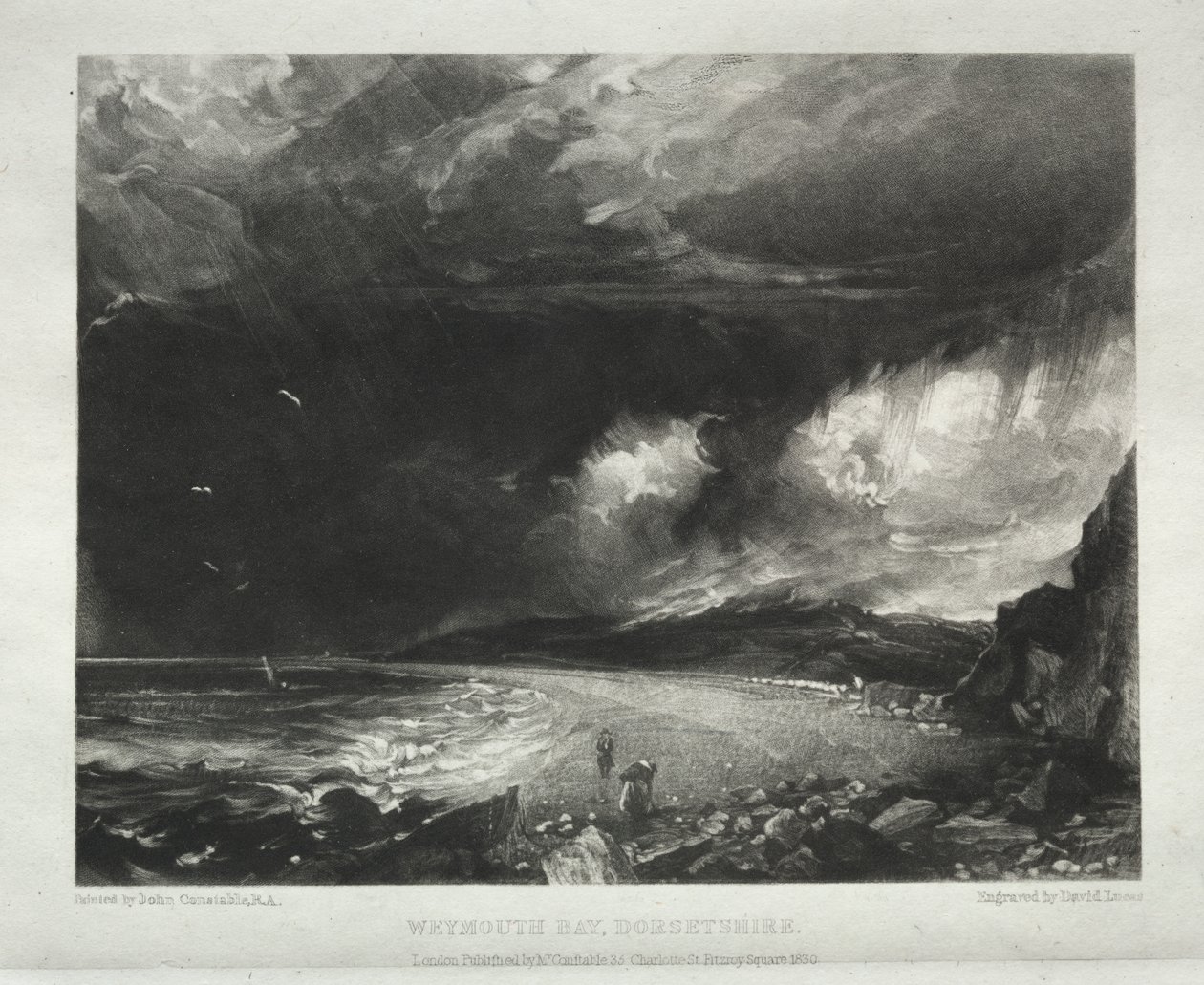Verschiedene Landschaftsmotive, charakteristisch für englische Szenerien aus Bildern von John Constable, R.A.: Weymouth Bay, Dorsetshire von David Lucas