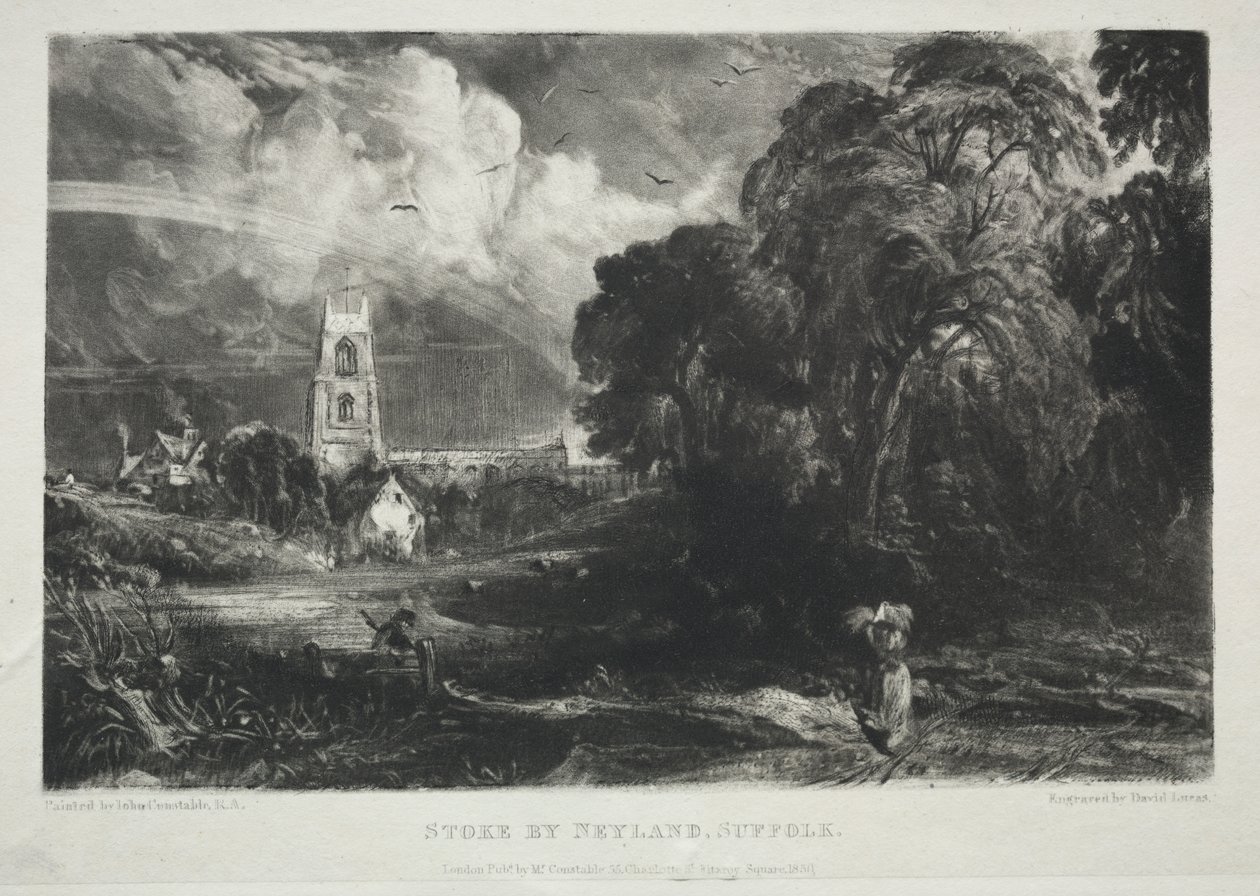 Verschiedene Landschaftsmotive, charakteristisch für englische Szenerien aus Bildern von John Constable, R.A.: Stoke by Neyland, Suffolk von David Lucas