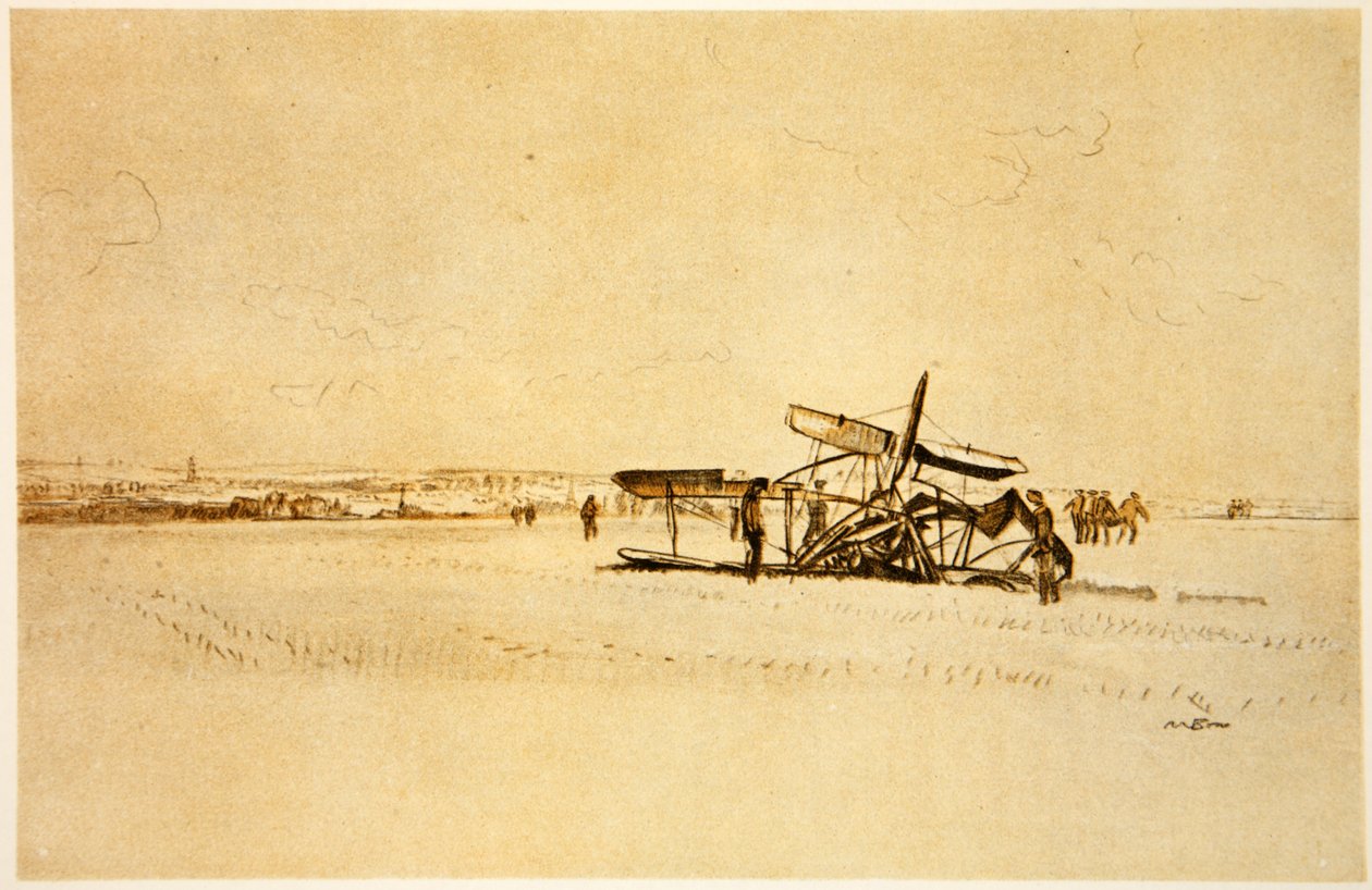 Ein abgestürztes Flugzeug in der Nähe von Albert, Illustration aus 