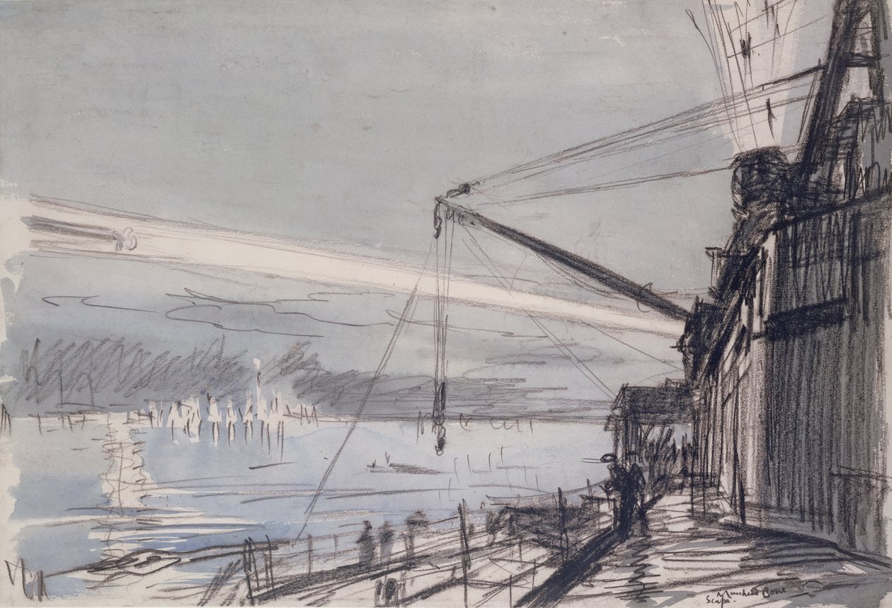 Suchscheinwerfer bei Scapa Flow von David Muirhead Bone