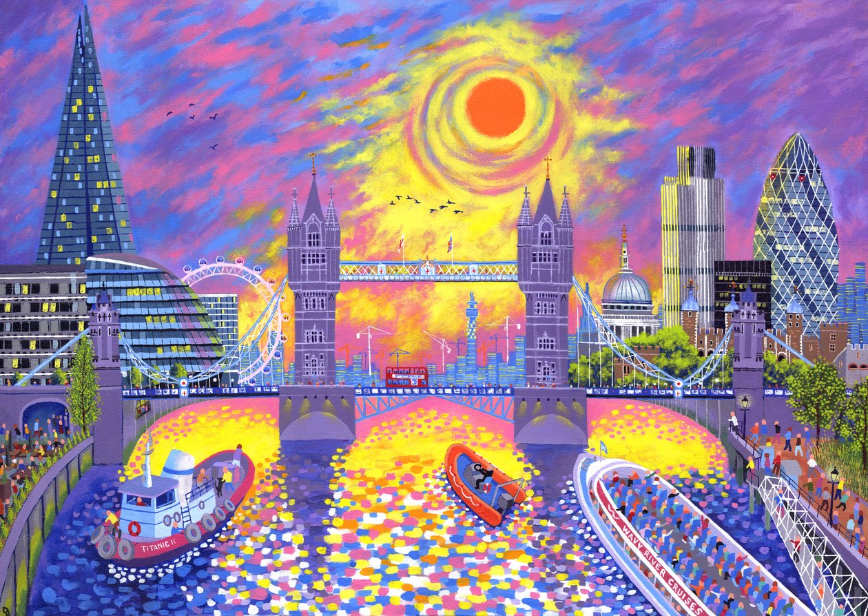 Sonnenuntergang: Pool von London, 2013 von David Newton