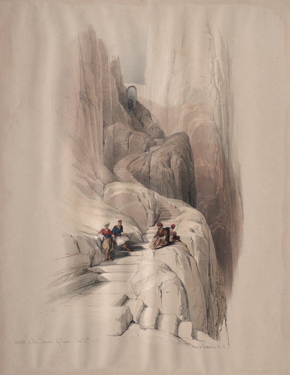 Aufstieg zum Gipfel des Sinai von David Roberts
