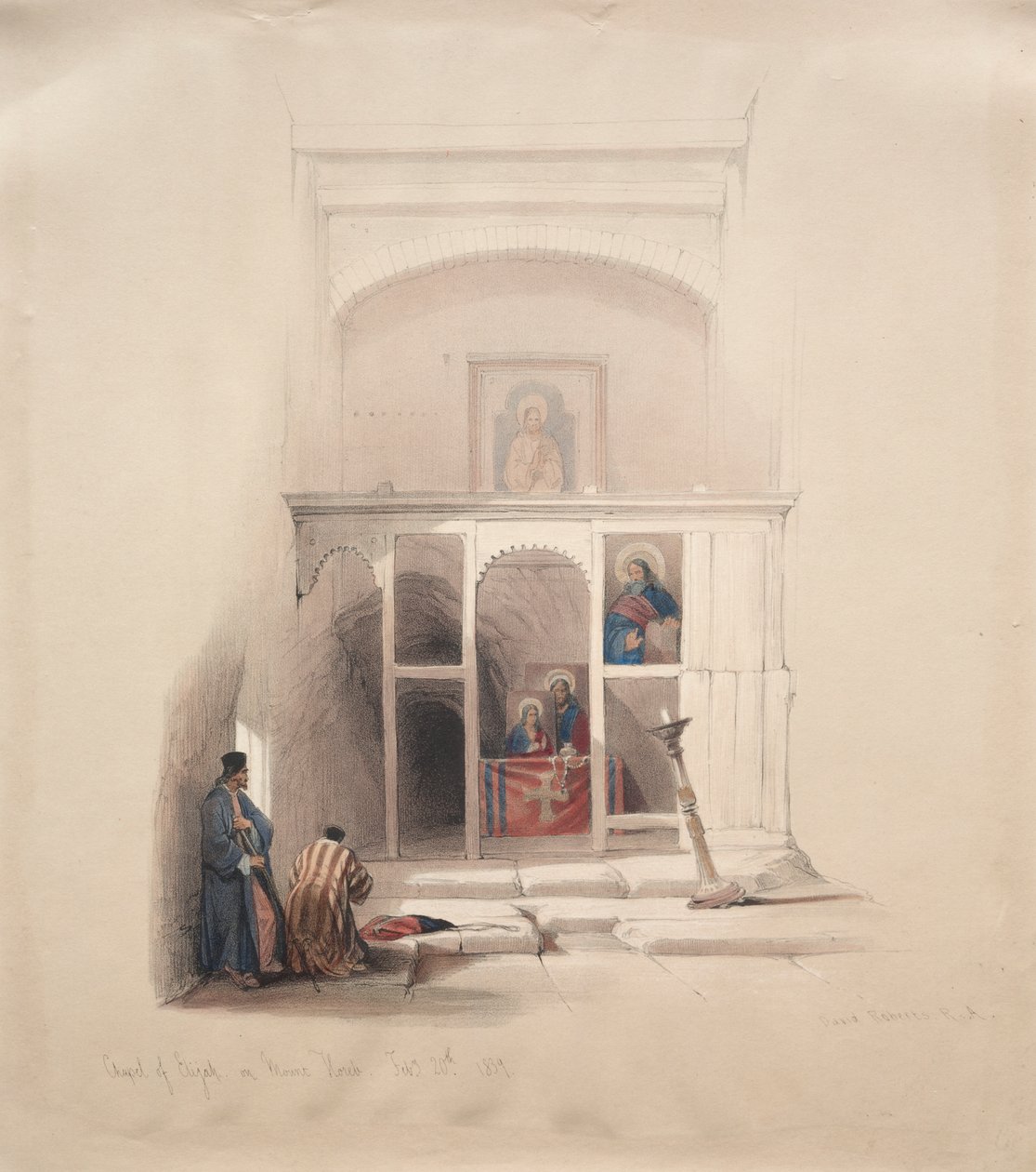 Kapelle des Elias auf dem Berg Horeb von David Roberts