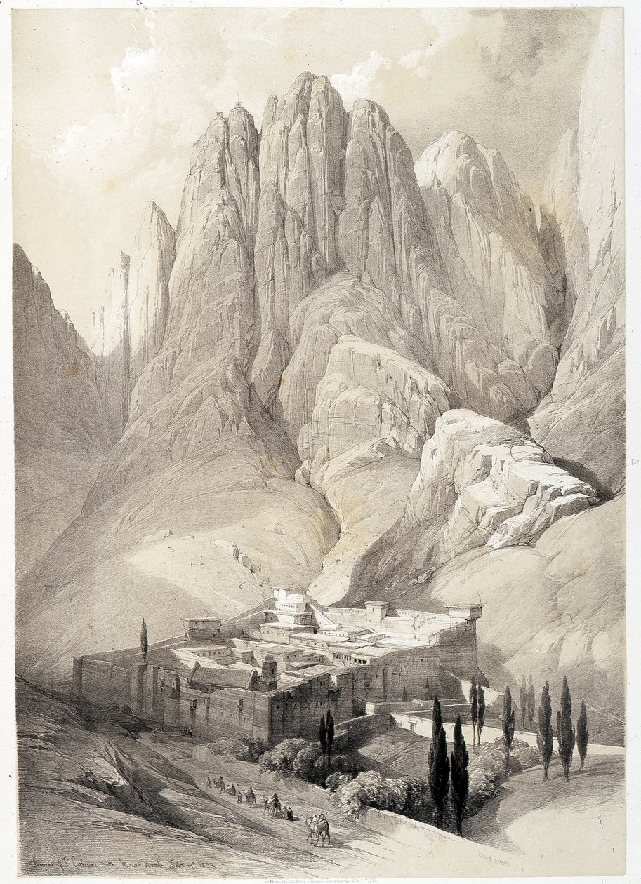 Kloster der Heiligen Katharina, Zeichnung vom 19.02.1839 in „Das Heilige Land“, London 1849 von David Roberts