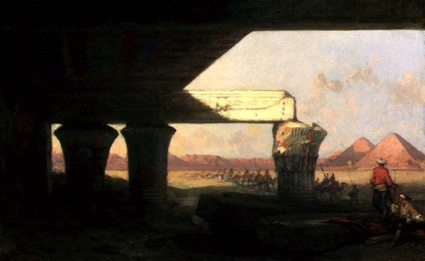 Ägyptische Landschaft mit Blick auf die Pyramiden von David Roberts