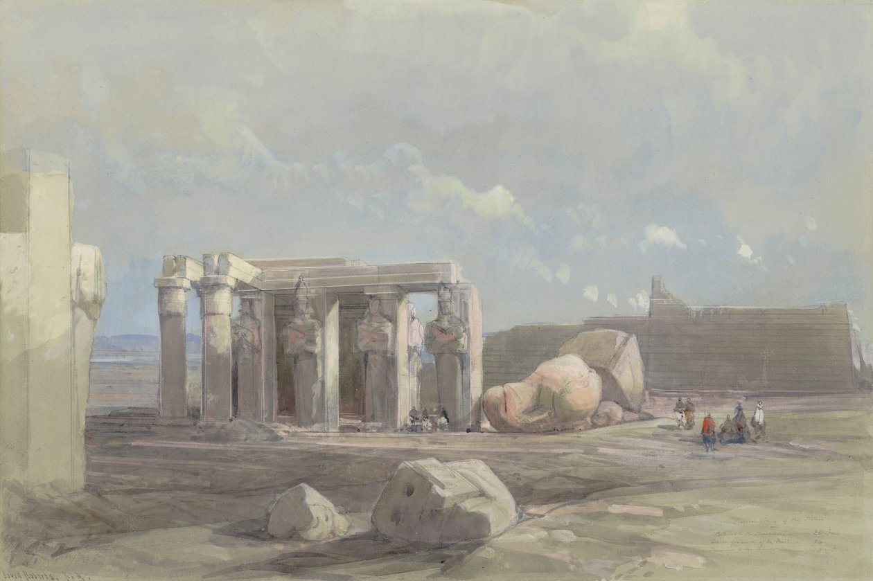 Fragmente einer kolossalen Statue im Memnonium, Theben von David Roberts