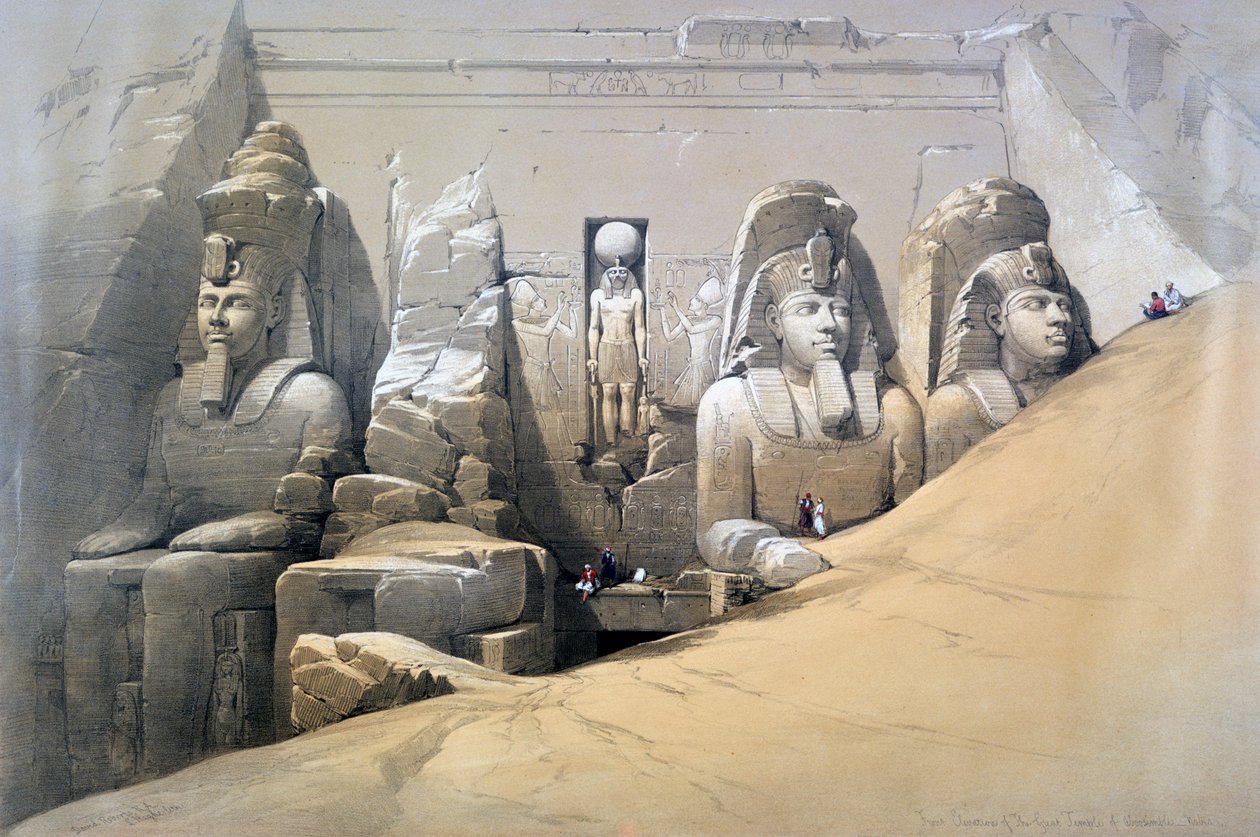 Vorderansicht des Großen Tempels von Abu Simbel, Nubien, 19. Jahrhundert von David Roberts