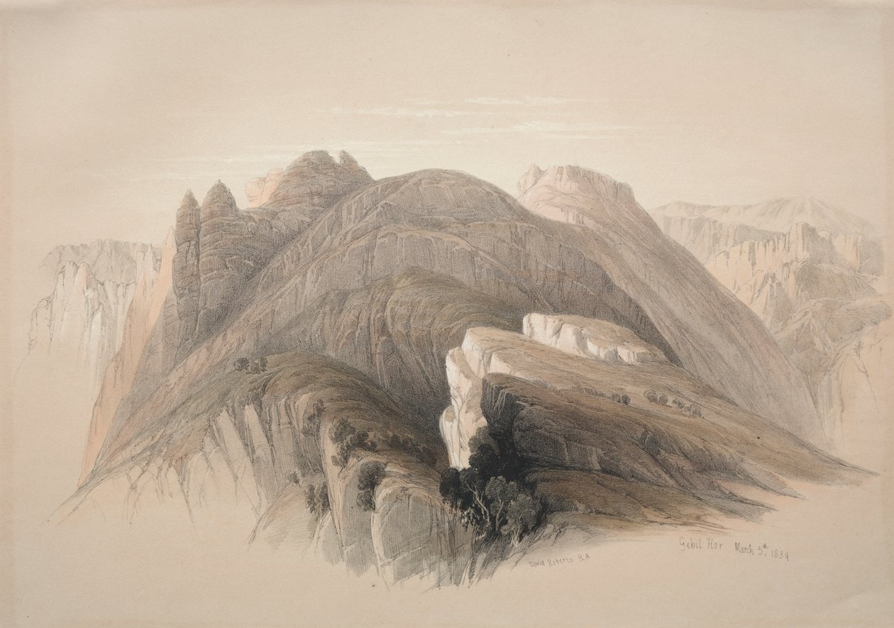 Gebil Hor. Berg Hor, von den Klippen um Petra von David Roberts