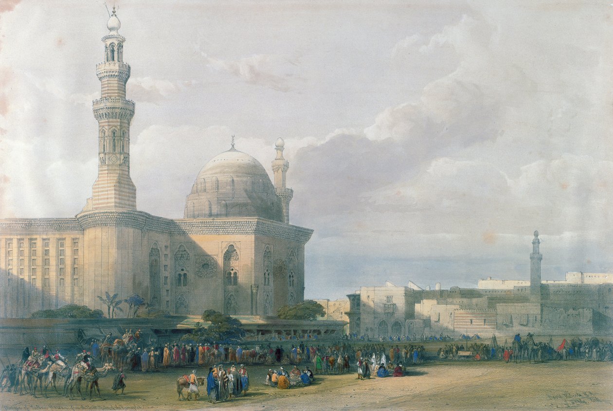 Moschee des Sultans Hasan vom großen Platz von Rumeyleh, Kairo, aus Ägypten und Nubien, Bd. 3 von David Roberts