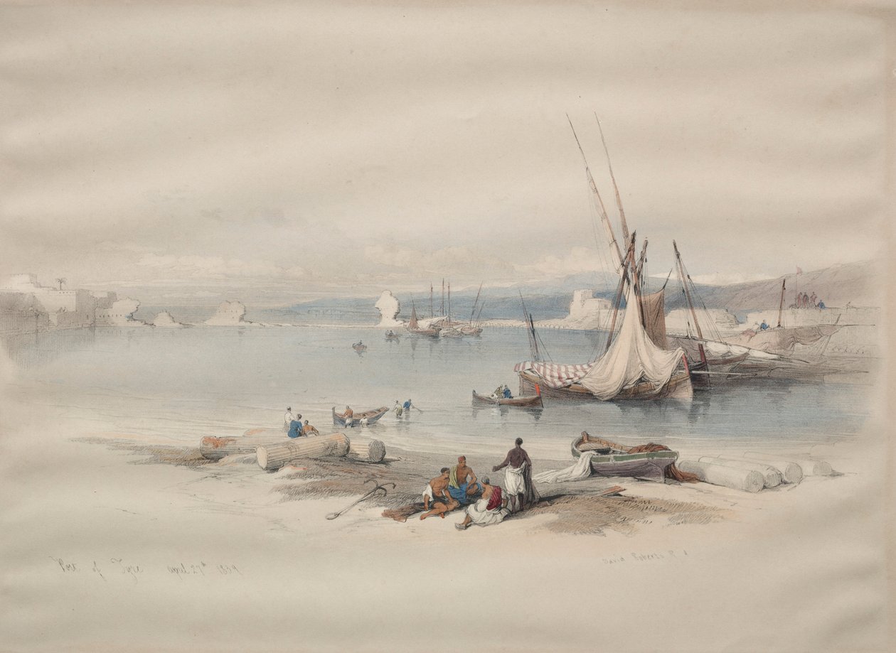 Hafen von Tyrus, 1839 von David Roberts
