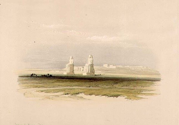 Die Kolosse von Memnon, aus "Ägypten und Nubien", Bd.1 von David Roberts