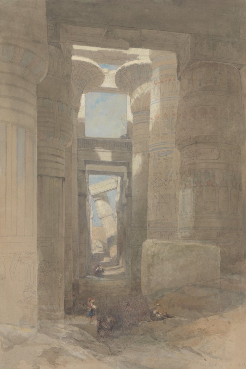 Der große Tempel von Amon Karnak, die Hypostylhalle von David Roberts