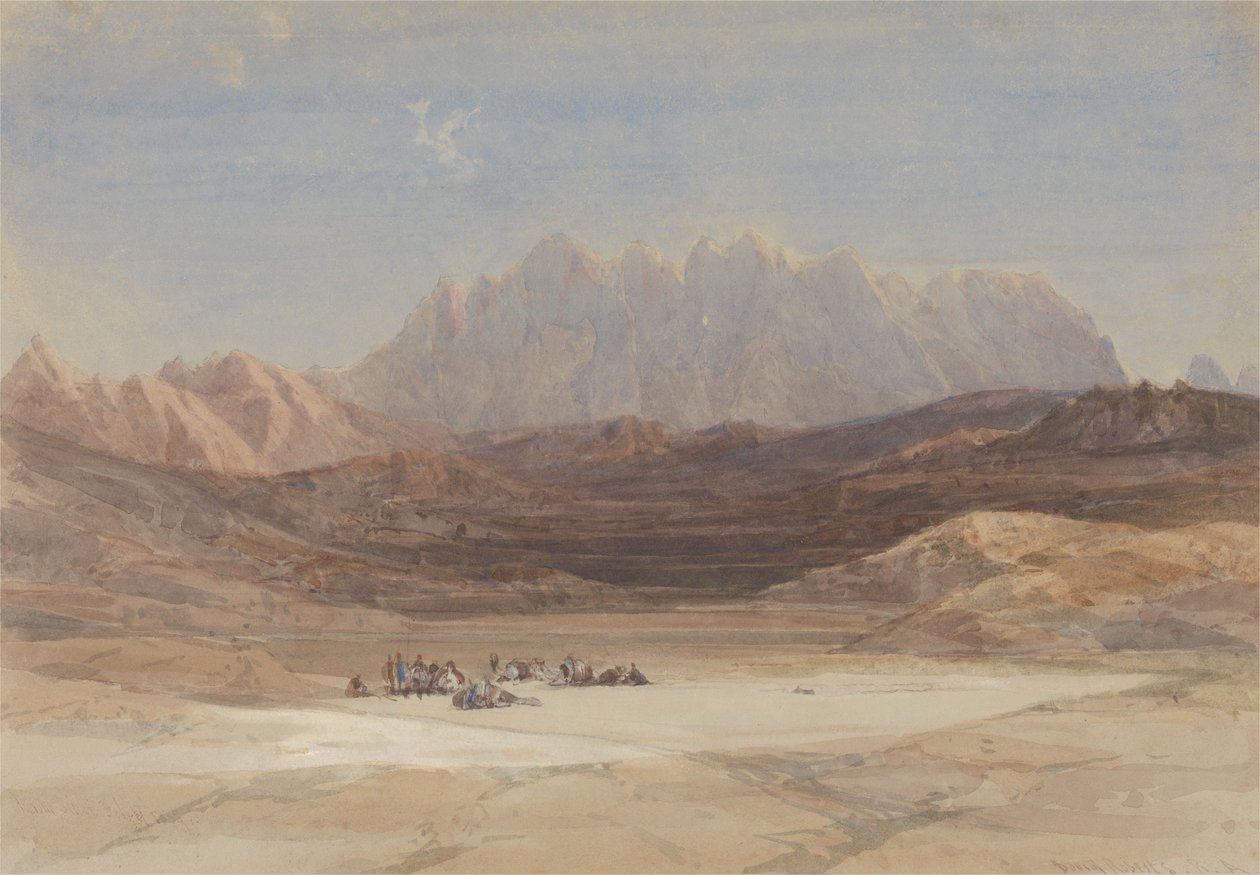 Die Ebene von El Raheh, Berg Sinai von David Roberts