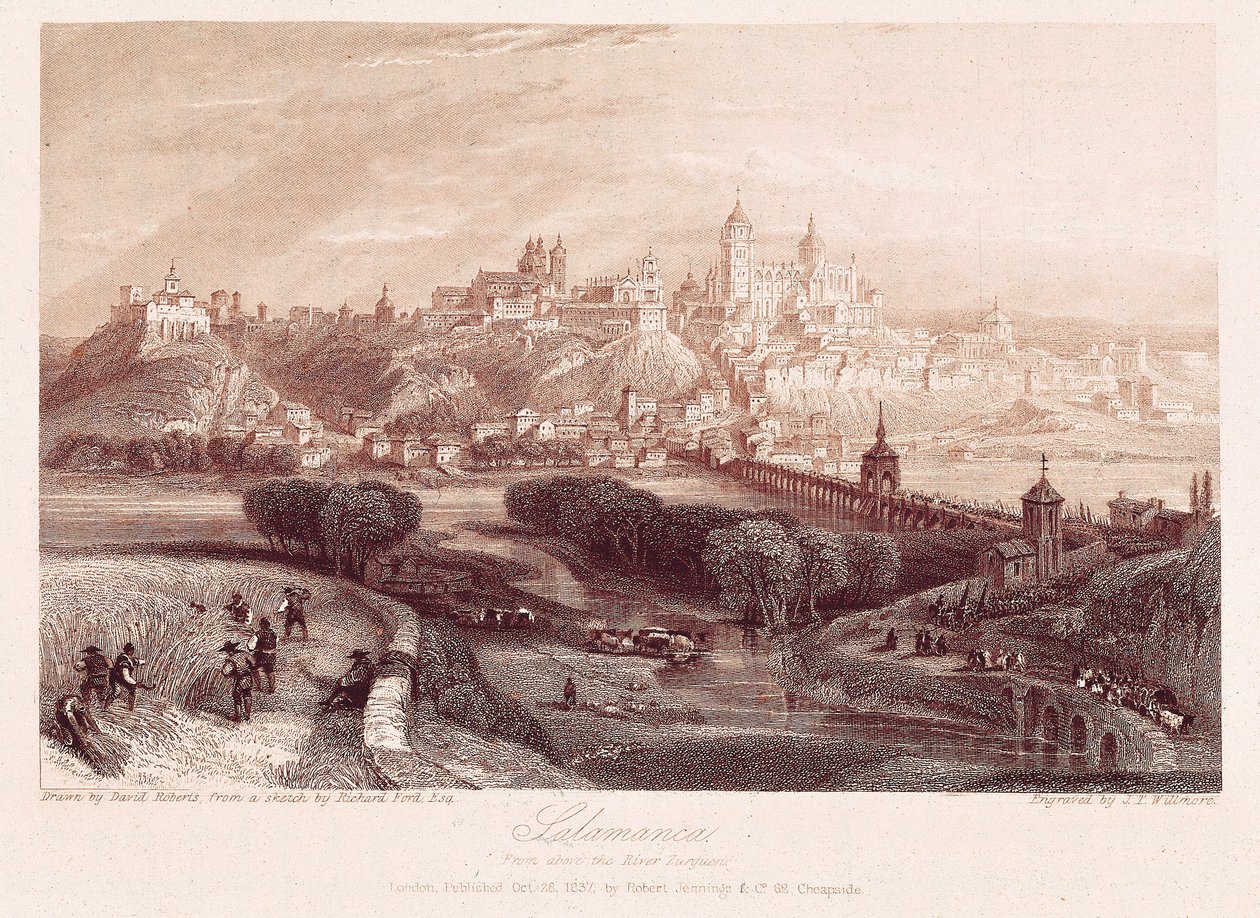 Ansicht von Salamanca, Spanien, gemacht von David Robert (1796-1864) während seiner Reise im Jahr 1837 von David Roberts