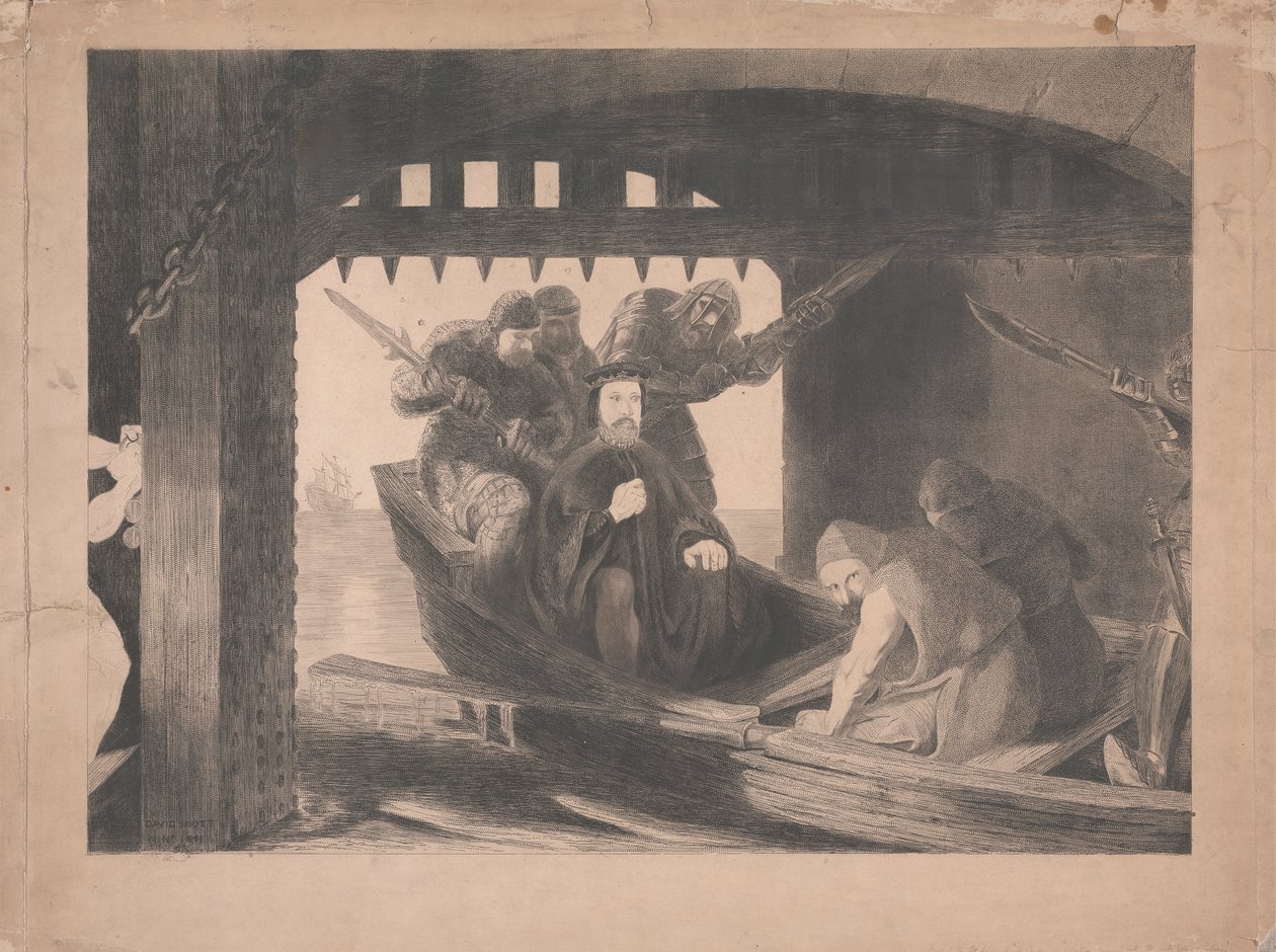 Herzog von Gloucester wird 1380 ins Wasser Tor von Calais gebracht von David Scott