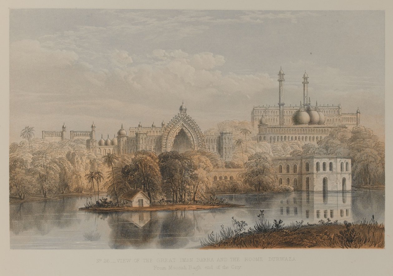Ansicht des Großen Iman Barra und des Roome Durwaza, Lucknow von David Scott Lieutenant-Colonel (after) Dodgson