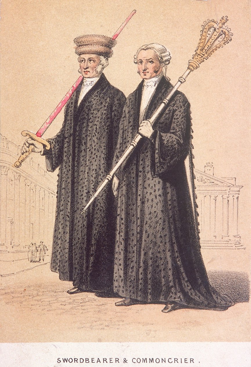 Ein Schwertträger und ein Gemeindeschreier, 1855 von Day and Son