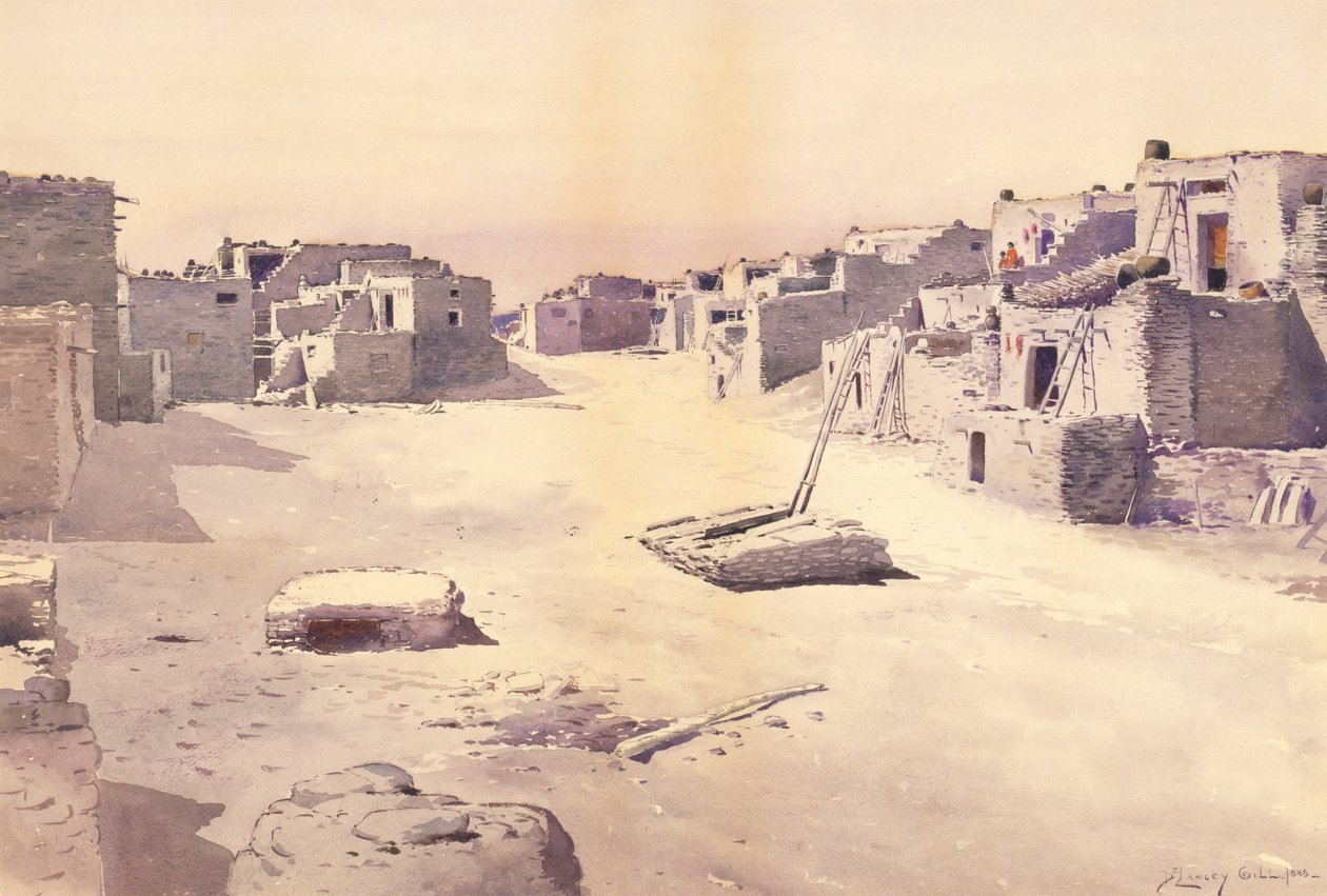 Straße im Pueblo von Oraibi, Tusayan, Arizona, 1888 von De Lancey Gill