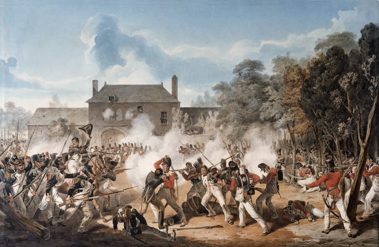 Verteidigung des Château de Hougoumont durch die Flankkompanie, Coldstream Guards 1815, 1815 von Denis Dighton