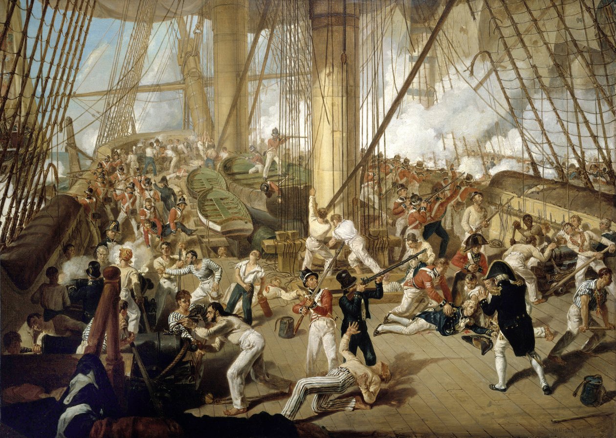 Der Fall von Horatio Nelson (1758-1805) in der Schlacht von Trafalgar, 21. Oktober von Denis Dighton