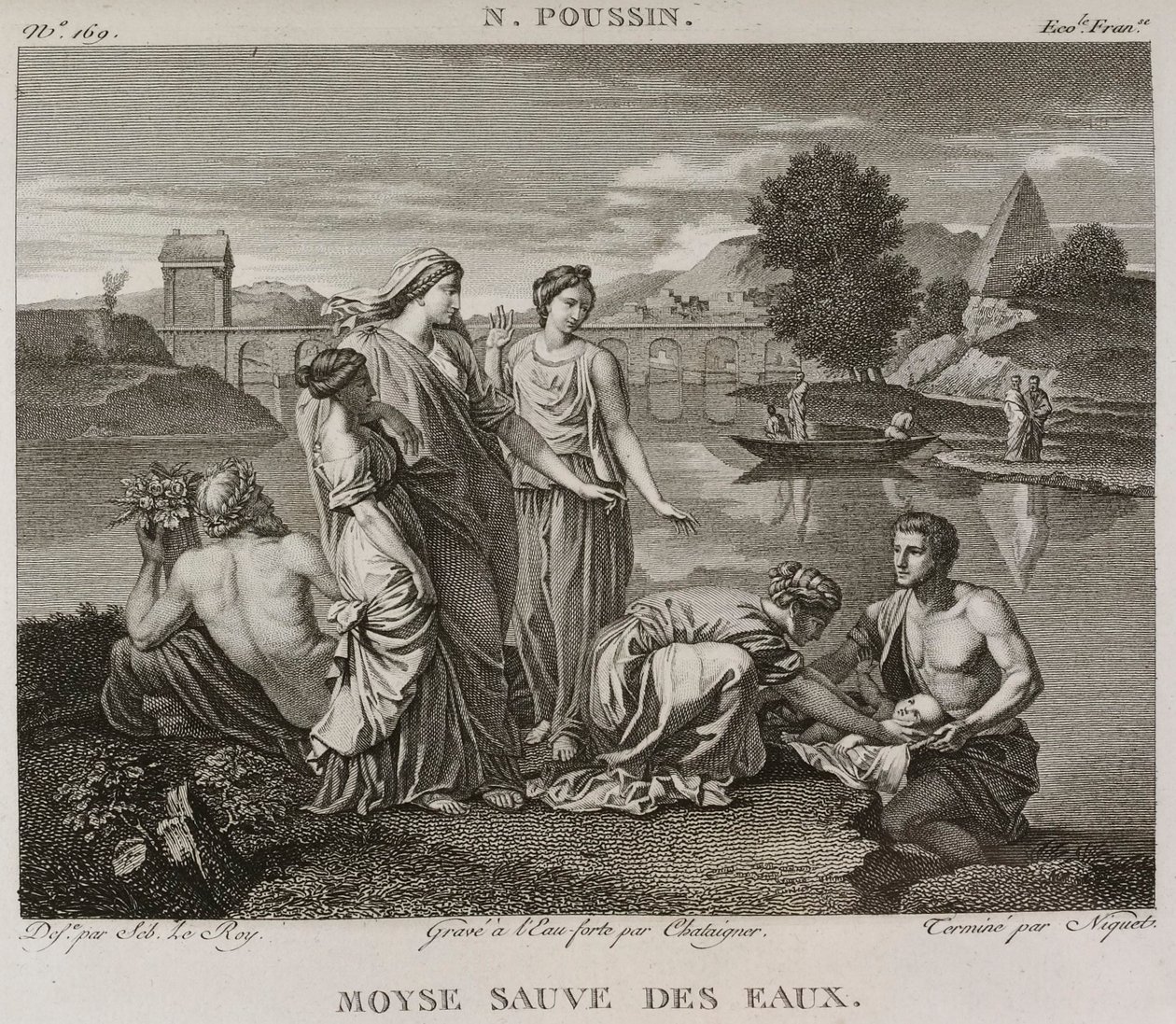 Moses aus den Wassern gerettet, nach Nicolas Poussin von Denis Sebastien Leroy