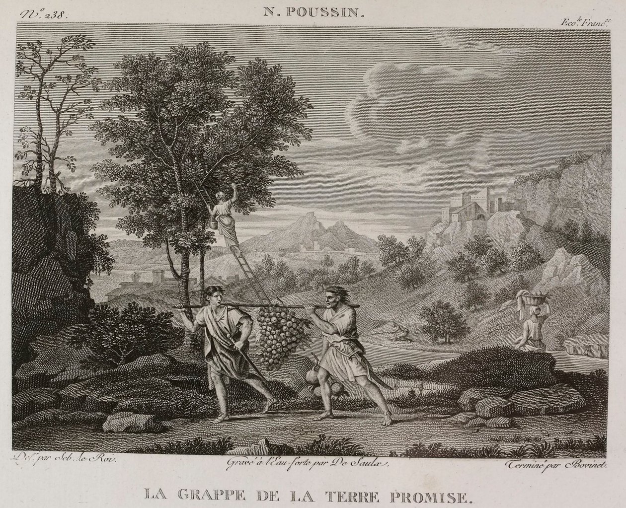 Die Traube des Gelobten Landes, nach Nicolas Poussin von Denis Sebastien Leroy