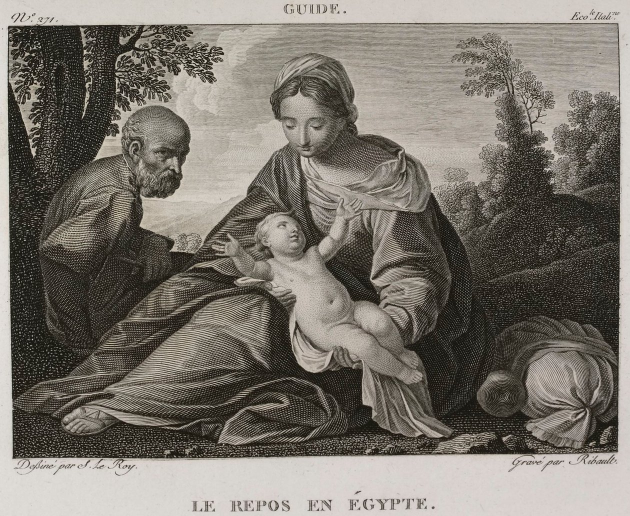 Die Ruhe in Ägypten, nach Guido Reni von Denis Sebastien Leroy