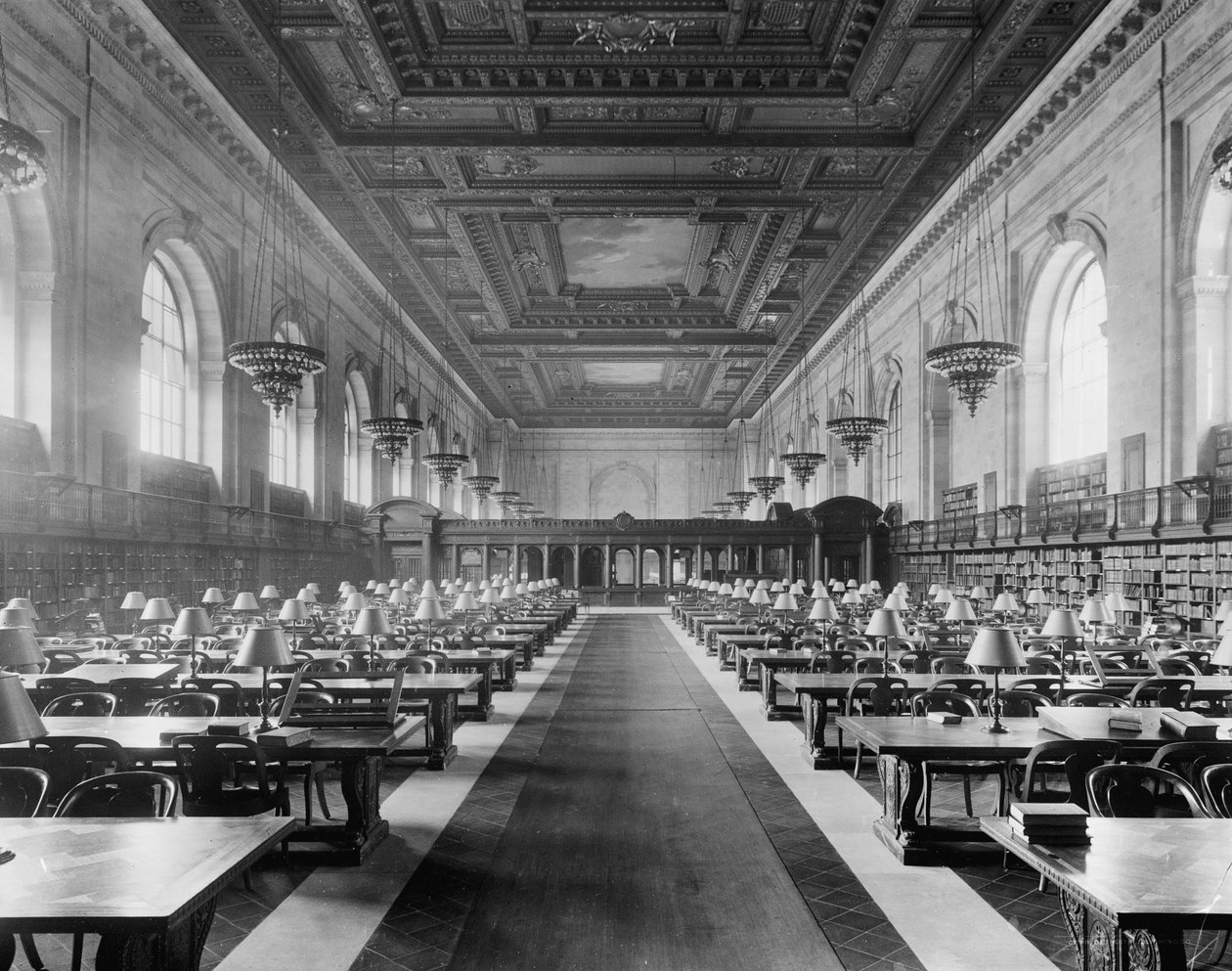 Hauptlesesaal, die New York Public Library, ca. 1910-20 von Detroit Publishing Co.