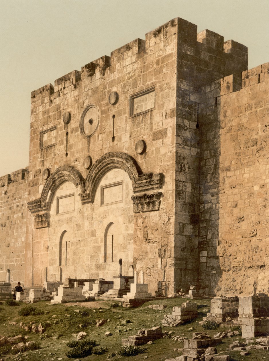 Das Goldene Tor (Außenansicht), Jerusalem, Heiliges Land, ca. 1890-ca. 1900 von Detroit Photographic Co.