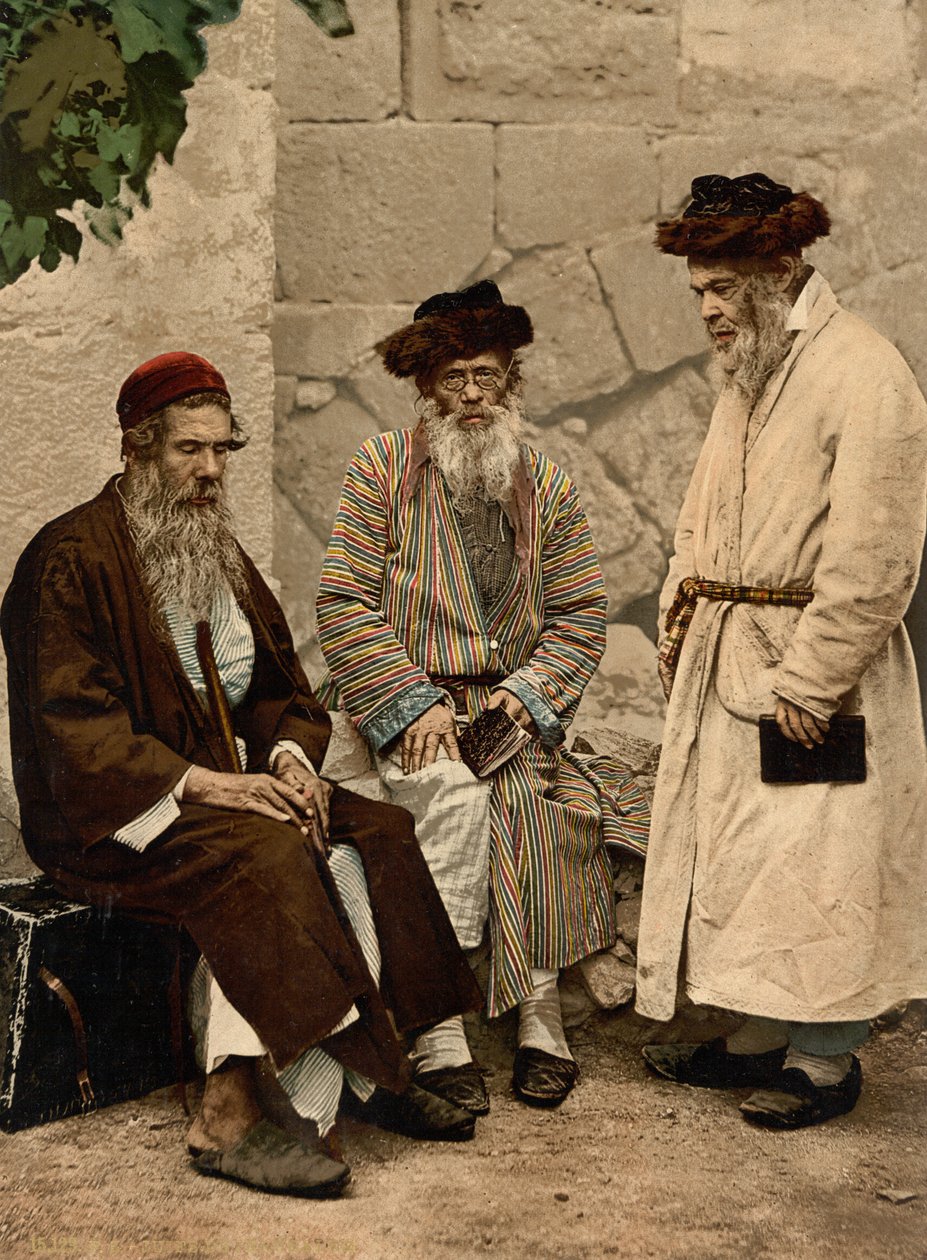 Typen von Juden in Jerusalem, Heiliges Land, ca. 1890-1900 von Detroit Photographic Co.