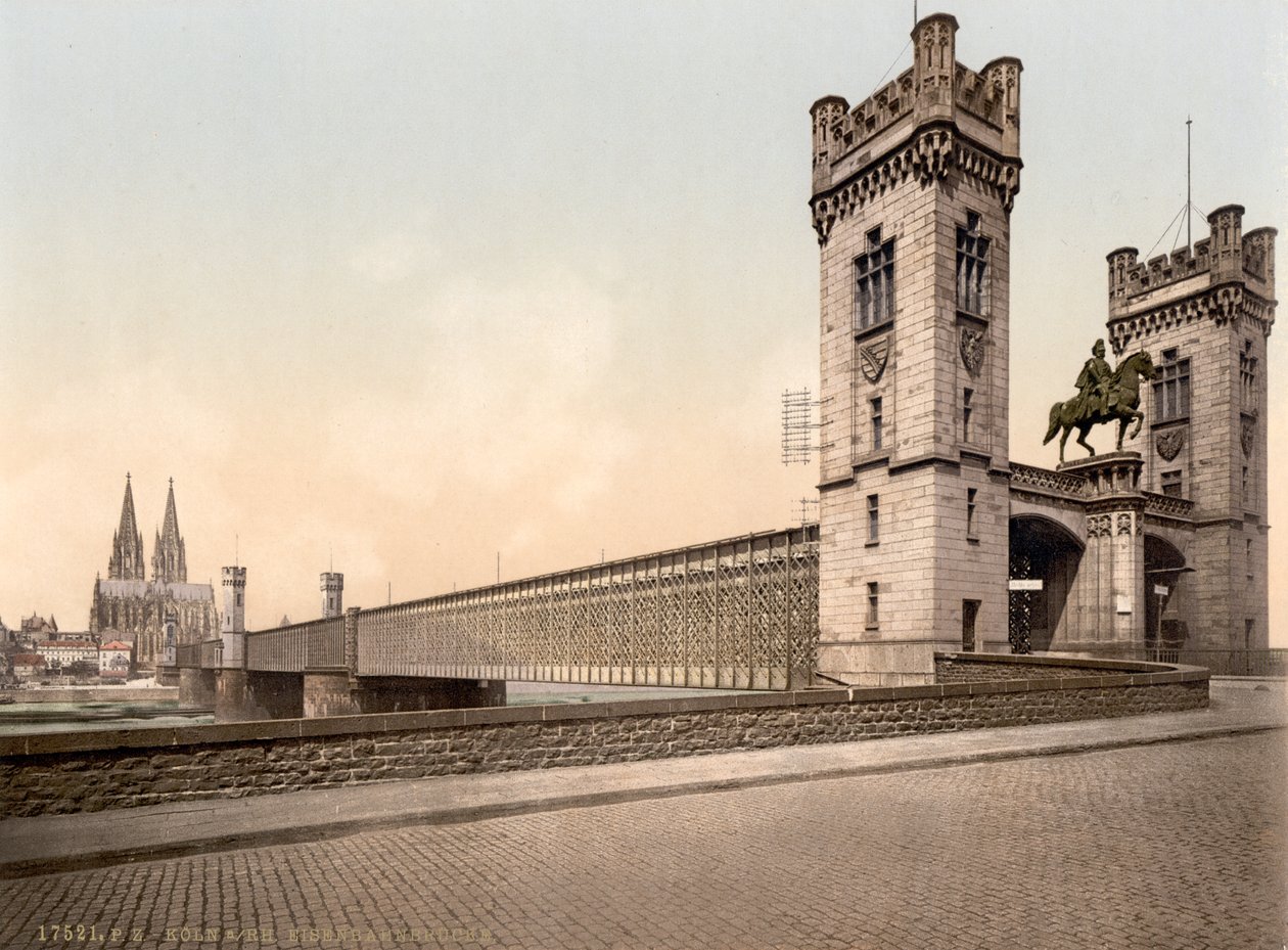 Eisenbahnbrücke, Rhein, Köln, Deutschland, ca. 1900 von Detroit Publishing Co.