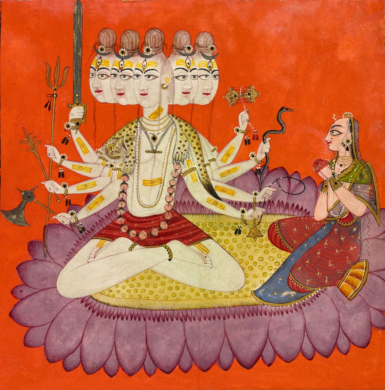 Sadashiva verehrt von Parvati, ca. 1690 von Devidasa (attr.to)