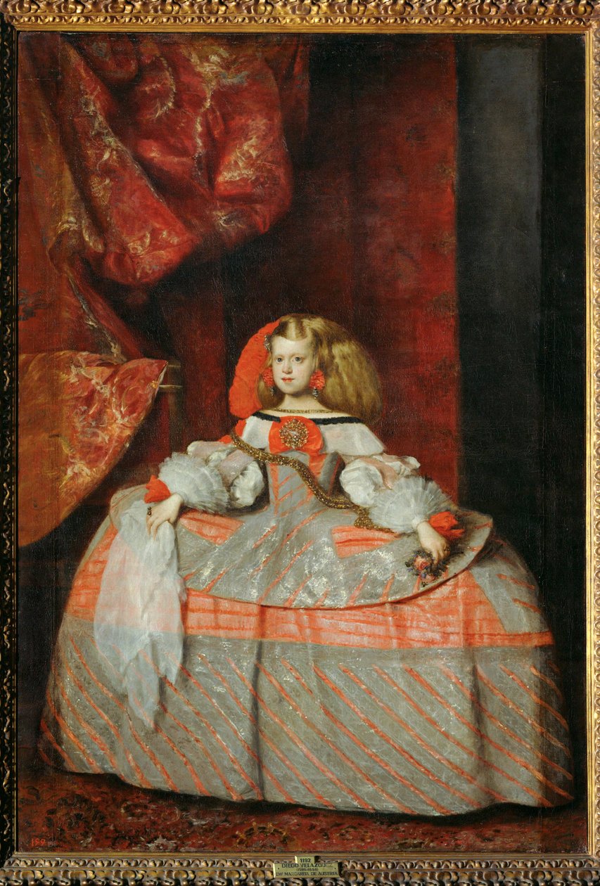 Die Infantin Margarita Teresa in einem rosa Kleid von Diego Rodriguez de Silva y Velazquez
