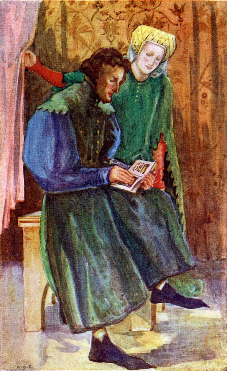 Paar-Kostüm zur Zeit von Heinrich IV (1399 -1413) von Dion Clayton Calthrop